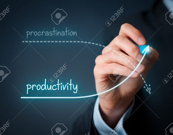 Procrastination vs. productivity contest. Improve your productivity and hold back procrastination.